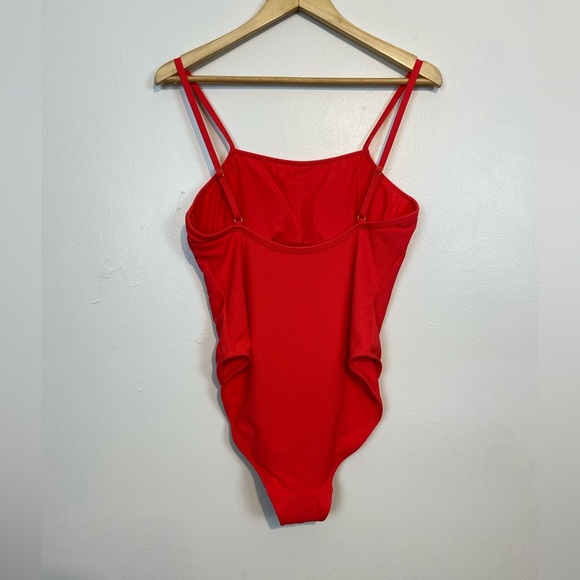 NWOT WILO THE LABEL HOT PINK RIBBED ONE PIECE SWIMSUIT - Picture 8 of 10